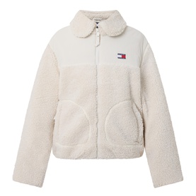 Flag Logo Faux Teddy Jacket