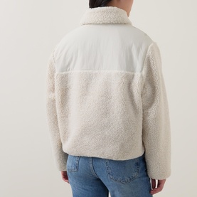 Flag Logo Faux Teddy Jacket