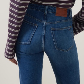 Mid-Rise Slim Straight Leg Jeans