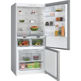 Series 4 Freestanding Fridge-Freezer with Freezer at Bottom 186x86cm Brushed Steel
