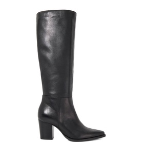 Tenna Leather Block Knee-High Boots