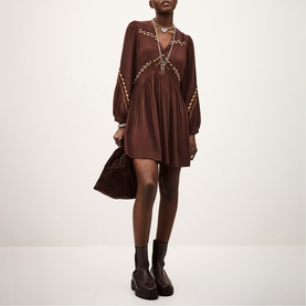 Tay Embroidered Flared Mini Dress