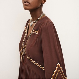 Tay Embroidered Flared Mini Dress