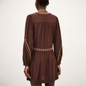 Tay Embroidered Flared Mini Dress