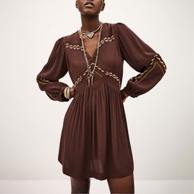 Tay Embroidered Flared Mini Dress