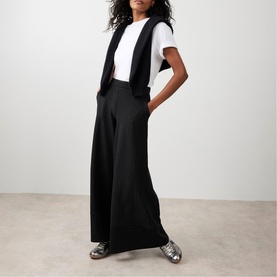 Pinstripe Wide Leg Trousers