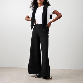 Pinstripe Wide Leg Trousers