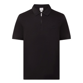 Supima Logo Zip Polo Shirt