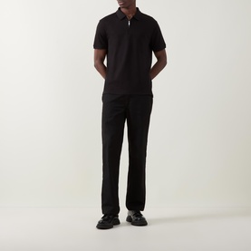 Supima Logo Zip Polo Shirt