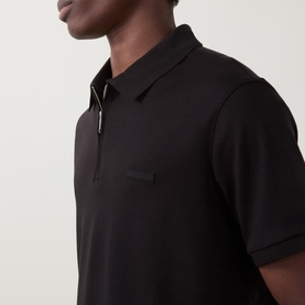 Supima Logo Zip Polo Shirt