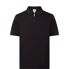 Supima Logo Zip Polo Shirt