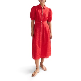 Carey Belted Zip Shirt Dress