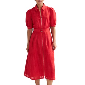 Carey Belted Zip Shirt Dress