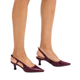 Alina Croc Embossed Slingback Pumps