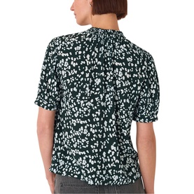 Animal Print Tie-Front Blouse