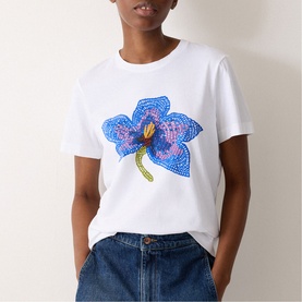 Crochet Lily Print T-Shirt