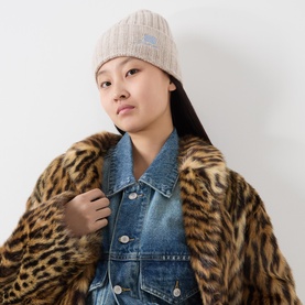Butterfly Logo Ribbed Beanie Hat