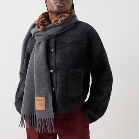 Logo Tassel Wrap Scarf