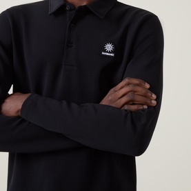 Logo Badge Long-Sleeved Polo Shirt
