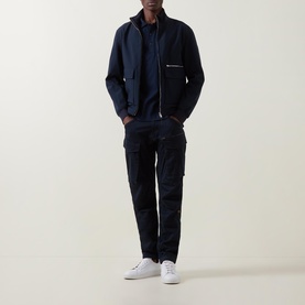 Logo Badge Tipped Long-Sleeved Polo Shirt