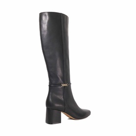 Sanna Leather Snaffle Trim Knee High Boots