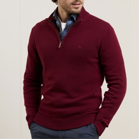 Lunnaigh Lambswool Logo Quarter-Zip Sweater