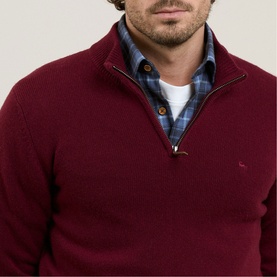 Lunnaigh Lambswool Logo Quarter-Zip Sweater