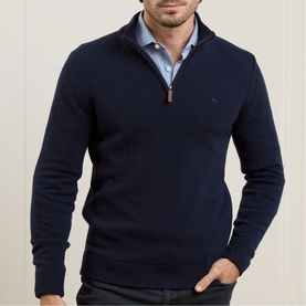 Lunnaigh Lambswool Logo Quarter-Zip Sweater