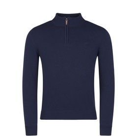 Lunnaigh Lambswool Logo Quarter-Zip Sweater