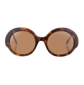 Slim Havana Round Sunglasses