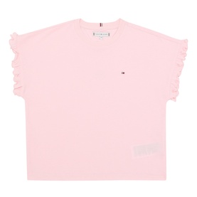 Flag Logo Frill Sleeve T-Shirt