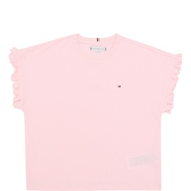 Flag Logo Frill Sleeve T-Shirt