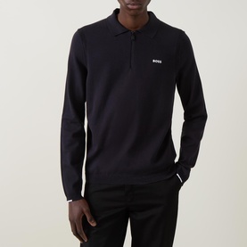Ever Logo Zip Knitted Polo Shirt