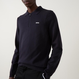 Ever Logo Zip Knitted Polo Shirt