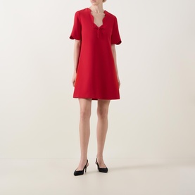 Romelina Scalloped Mini Flared Dress