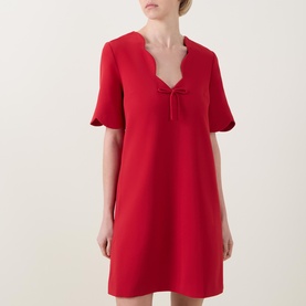 Romelina Scalloped Mini Flared Dress