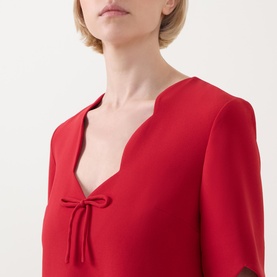 Romelina Scalloped Mini Flared Dress