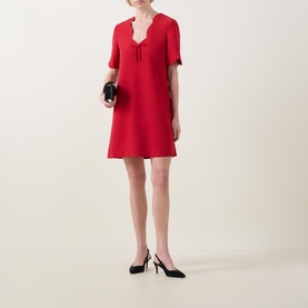 Romelina Scalloped Mini Flared Dress