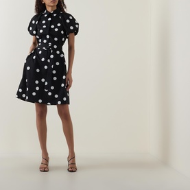 Polka Dot Mini Shirt Dress