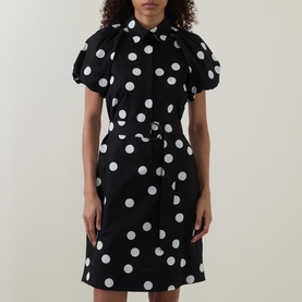 Polka Dot Mini Shirt Dress