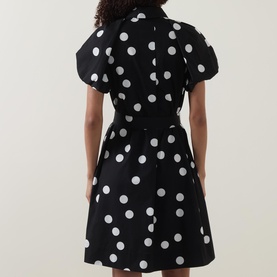 Polka Dot Mini Shirt Dress