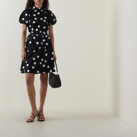 Polka Dot Mini Shirt Dress