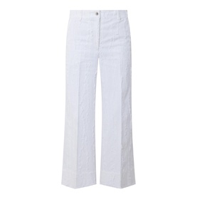Jacquard Cropped Straight Leg Trousers