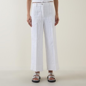 Jacquard Cropped Straight Leg Trousers