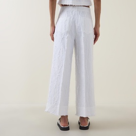Jacquard Cropped Straight Leg Trousers