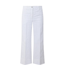Jacquard Cropped Straight Leg Trousers