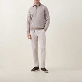 Geo Weave Logo Knitted Polo Shirt