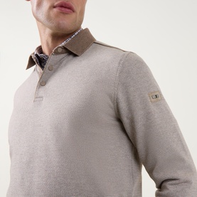 Geo Weave Logo Knitted Polo Shirt