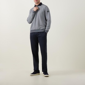 Geo Weave Logo Knitted Polo Shirt