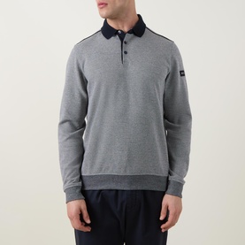 Geo Weave Logo Knitted Polo Shirt